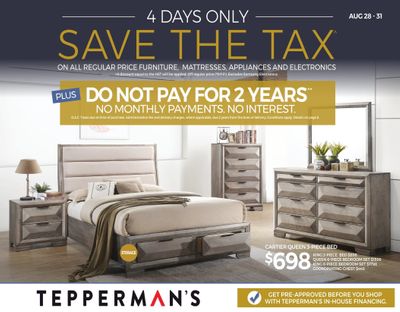 Tepperman's Save the Tax Flyer August 28 to 31