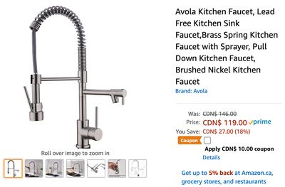 Amazon Canada Deals: Save 23% on Avola Kitchen Faucet with Coupon + 51% on Negative Ionic Hair Blow Dryer with Diffuser + More Offers