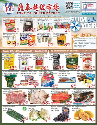 Tone Tai Supermarket Flyer August 28 to September 3