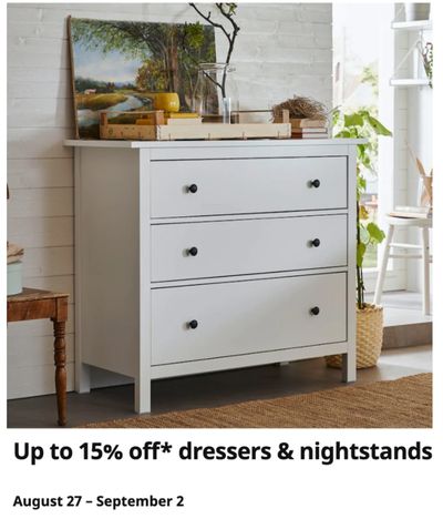 IKEA Canada The Bedroom Event: Save up to 15% off Up to 15% off Dressers & Nightstands