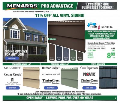 Menards Weekly Ad August 30 to September 5