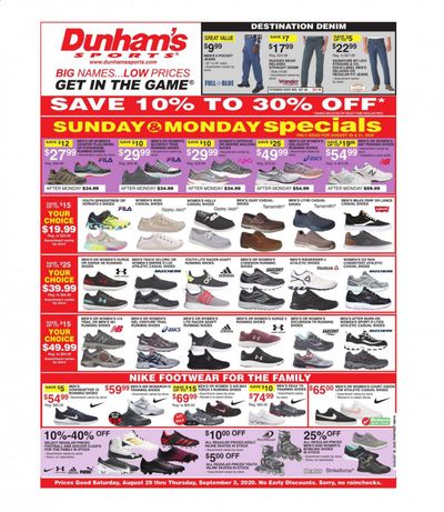Dunham's Sports Weekly Ad August 29 to September 3