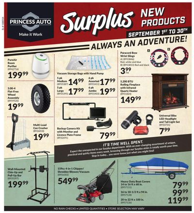 Princess Auto Surplus New Products Flyer September 1 to 30