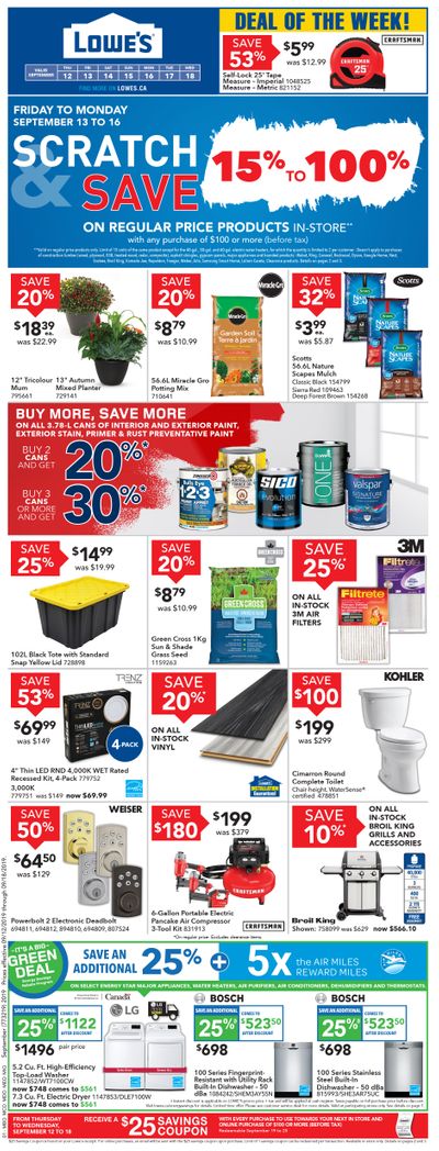 Lowe's Flyer September 12 to 18