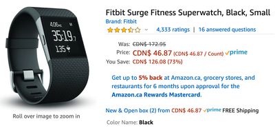 Amazon Canada Deals: Save 73% on Fitbit Surge Fitness Superwatch + 48% on Electric Eyebrow Trimmer with Coupon + More Offers