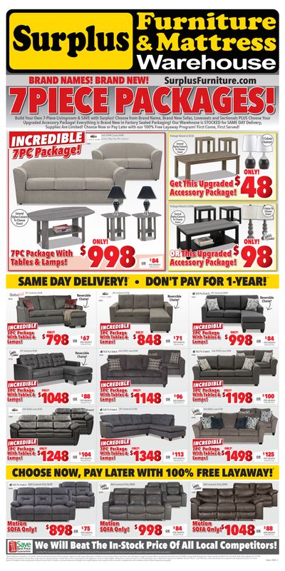 Surplus Furniture & Mattress Warehouse (Ottawa) Flyer September 1 to 14