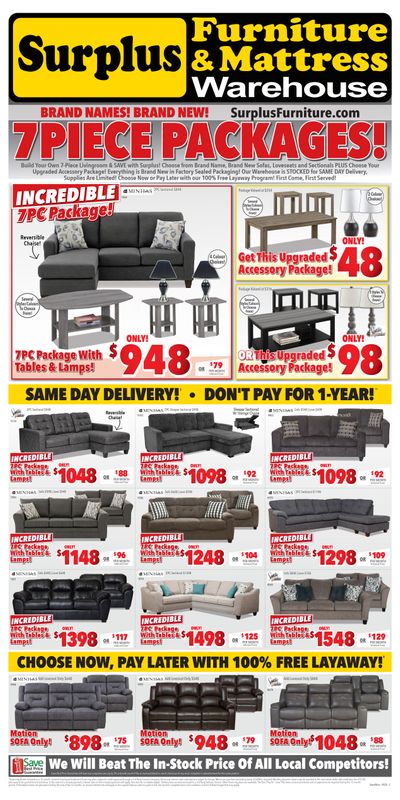 Surplus Furniture & Mattress Warehouse (Brandon) Flyer September 1 to 14