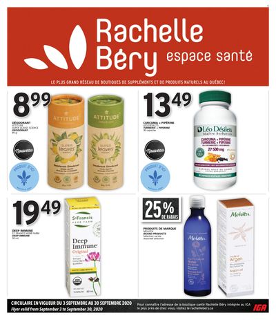 Rachelle Bery Health Flyer September 3 to 30