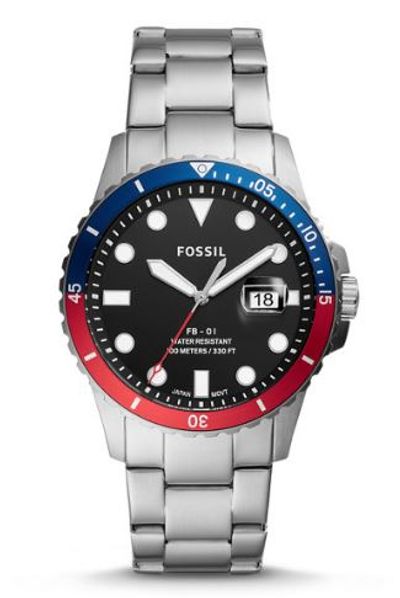 FB-01 THREE-HAND DATE STAINLESS STEEL WATCH For $116.00 At Fossil Canada