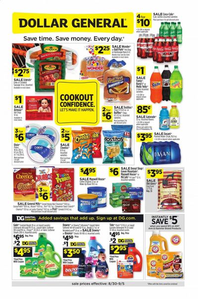 Dollar General Weekly Ad August 30 to September 5