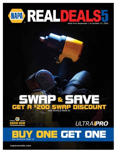 NAPA Auto Parts Real Deals Flyer September 1 to October 31