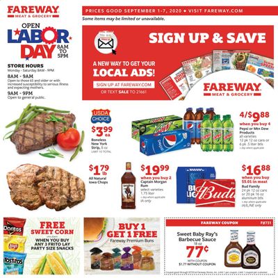 Fareway Weekly Ad September 1 to September 7