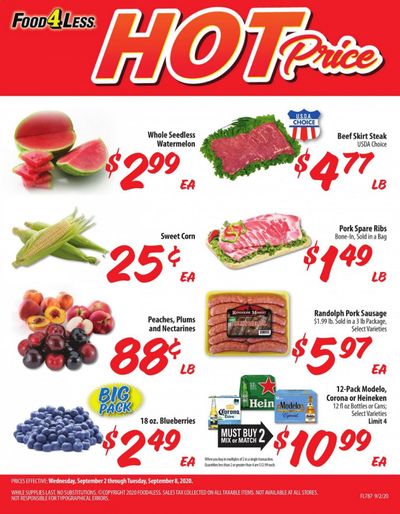 Food 4 Less (IN) Weekly Ad September 2 to September 8