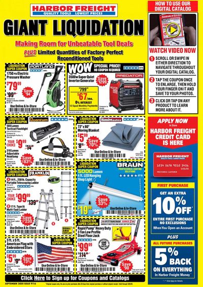 Harbor Freight Weekly Ad September 1 to September 30
