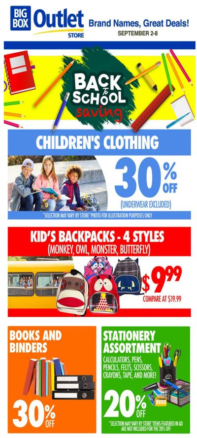 Big Box Outlet Store Flyer September 2 to 8