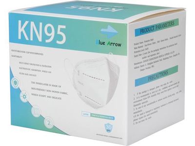 Blue Arrow KN95 Protective Mask, 30 pcs per Box On Sale for $39.99 at Newegg Canada