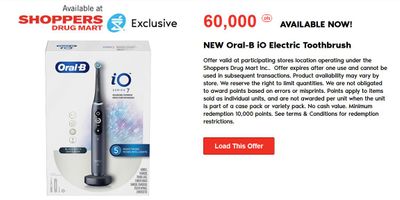 Shoppers Drug Mart Canada: Loadable Oral-B iO PC Optimum Offer