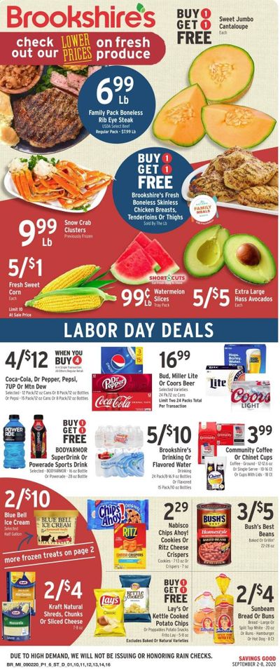 Brookshires Weekly Ad September 2 to September 8