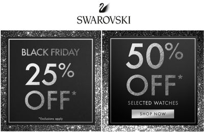 Swarovski Canada Black Friday 2019 Sale *Live* Now: Save 25% off + 50% off Watches