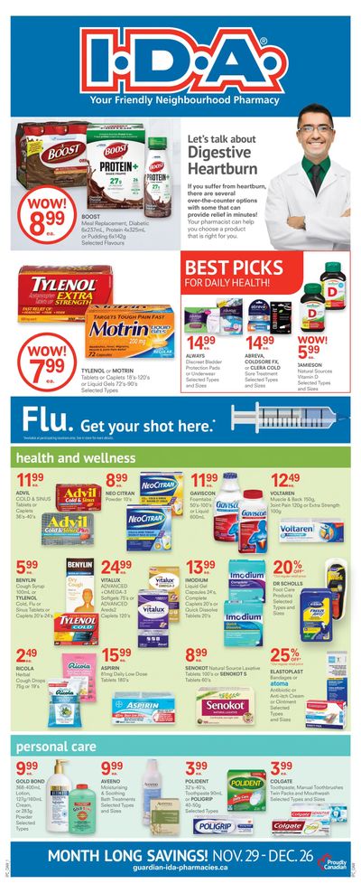 I.D.A. Pharmacy Flyer November 29 to December 26