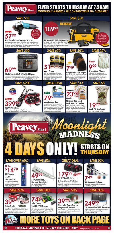 Peavey Mart Moonlight Madness Flyer November 28 to December 1