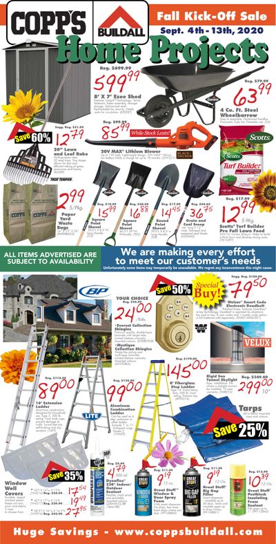 COPP's Buildall Flyer September 4 to 13
