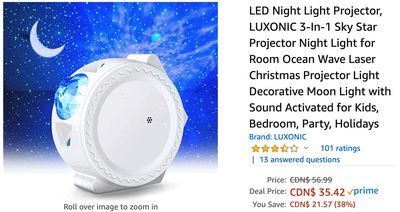 Amazon Canada Deals: Save 38% on LED Night Light Projector + 43% on Hair Straightener Ceramic + More Offers