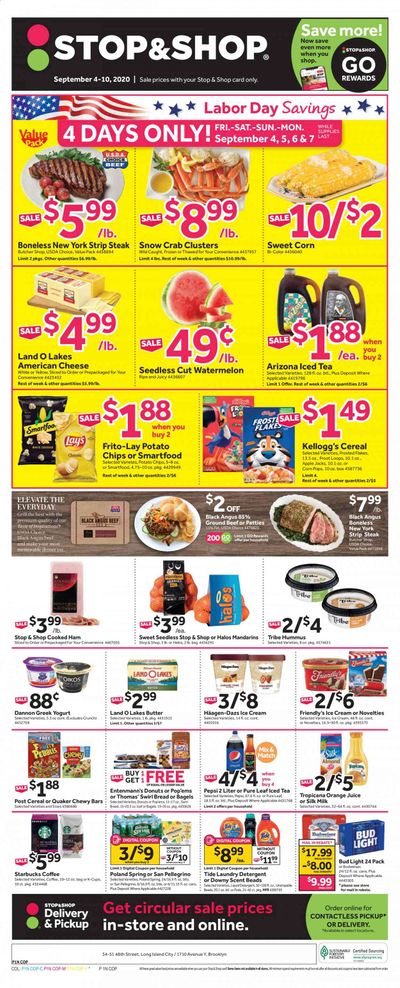 Stop & Shop (NY) Weekly Ad September 4 to September 10