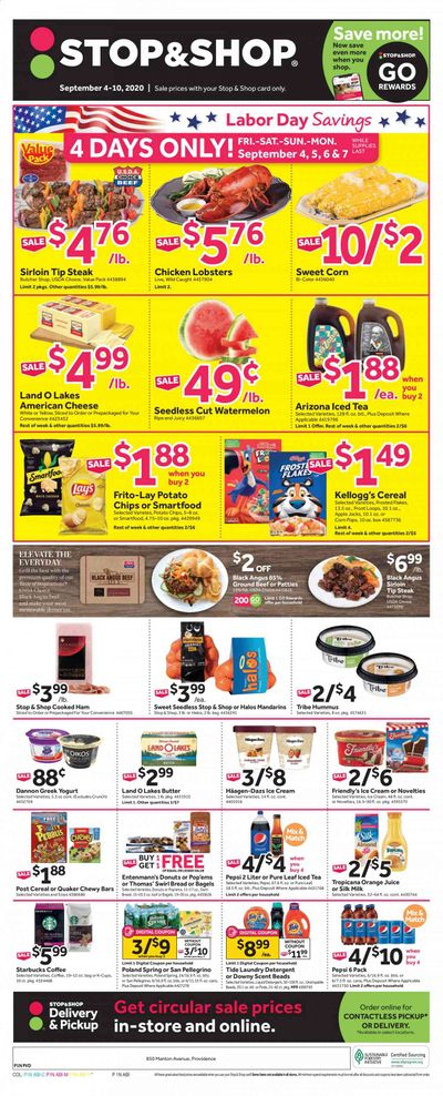 Stop & Shop (RI) Weekly Ad September 4 to September 10