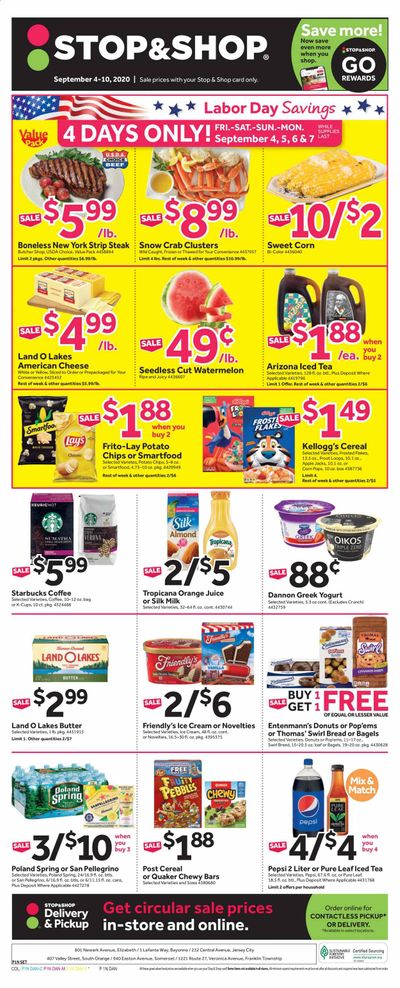 Stop & Shop (NJ) Weekly Ad September 4 to September 10