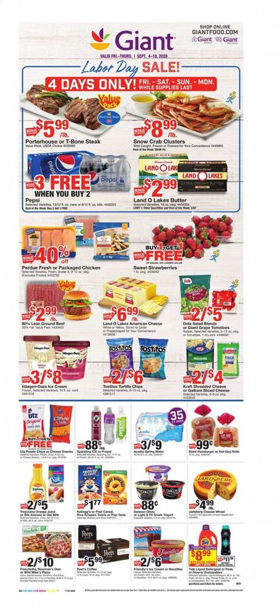 Giant Food Weekly Ad September 4 to September 10