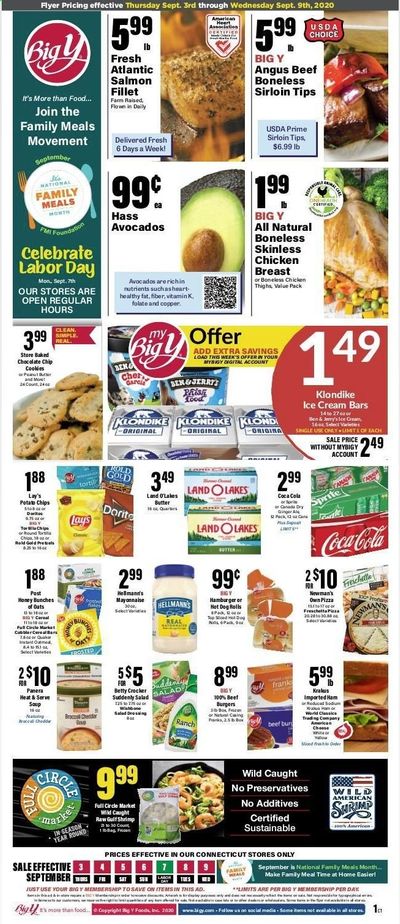 Big Y (CT) Weekly Ad September 3 to September 9