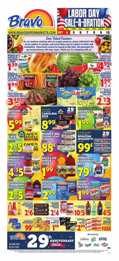 Bravo Supermarkets Weekly Ad September 4 to September 10