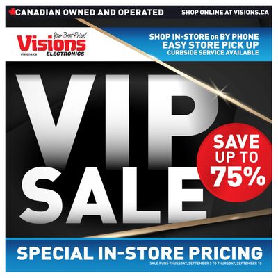 Visions Electronics VIP Sale Flyer September 3 to 10