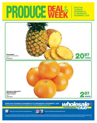 Wholesale Club (Atlantic) Produce Deal of the Week Flyer November 28 to December 4