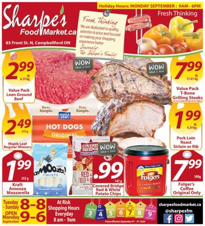 Sharpe's Food Market Flyer September 3 to 9