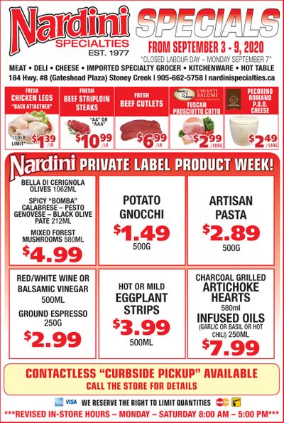 Nardini Specialties Flyer September 3 to 9