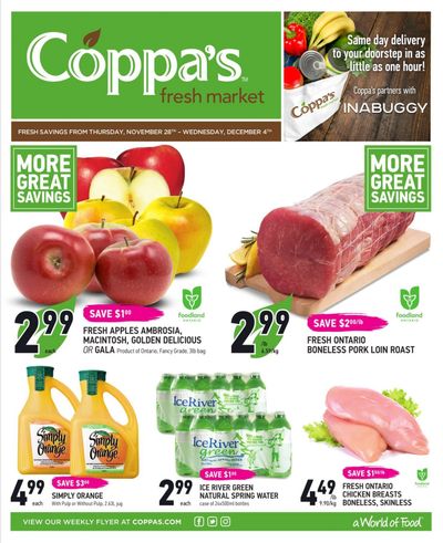 Coppa's Fresh Market Flyer November 28 to December 4