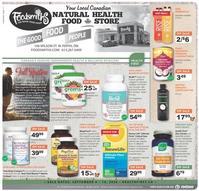 Foodsmiths Health First Flyer September 4 to 19