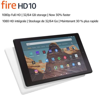 Fire HD 10 Tablet (10.1" 1080p full HD display, 64 GB) – Black (9th Generation) On Sale for $199.99 (Save $40.00) at Amazon Canada