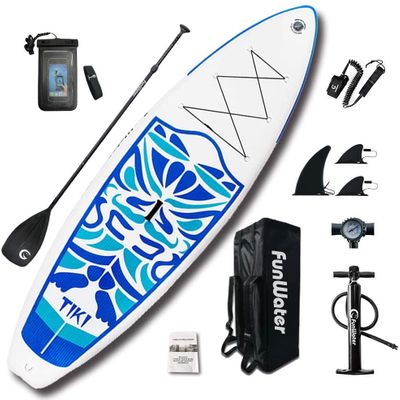FunWater Inflatable 10'6×33"×6" Ultra-Light (17.6lbs) SUP for All Skill Levels Everything Included with Stand Up Paddle Board On Sale for $419.95 (Save $30.01) at Amazon Canada