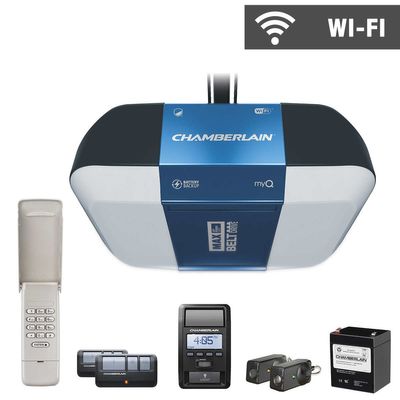 Chamberlain Wi-Fi Belt Drive 1 1/4 HP Garage Door Opener with Battery Backup On Sale for $329.99 at Costco Canada