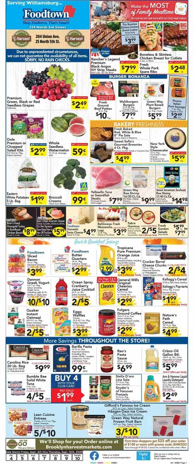 Foodtown Weekly Ad September 4 to September 10