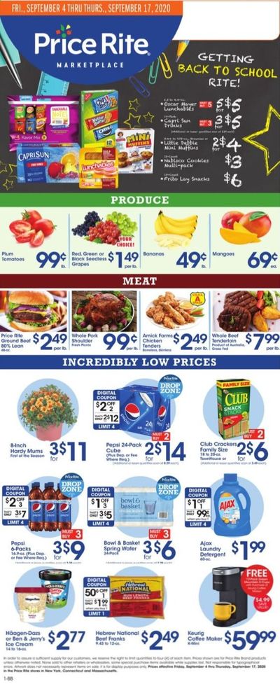 Price Rite Weekly Ad September 4 to September 17