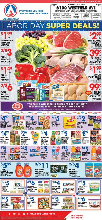 Associated Supermarkets Weekly Ad September 4 to September 10