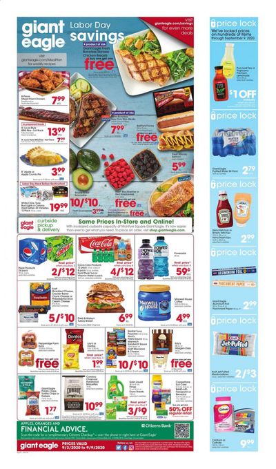 Giant Eagle (MD, OH, PA, WV) Weekly Ad September 3 to September 9