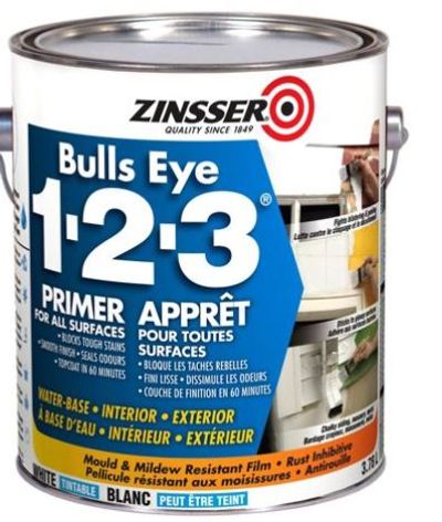 Zinsser Bulls Eye 1.2.3. Primer Sealer, 3.78-L For $26.39 At Canadian Tire Canada
