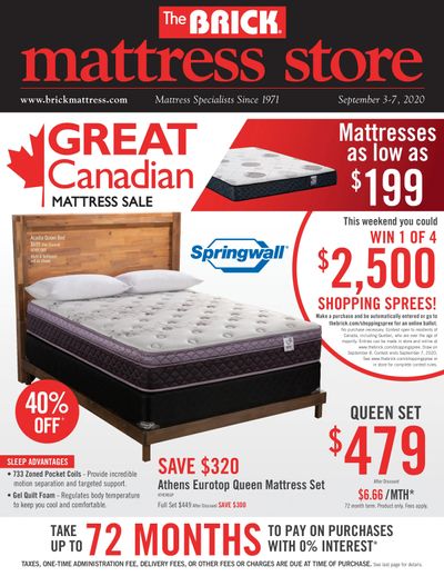 The Brick Mattress Store Flyer September 3 to 7