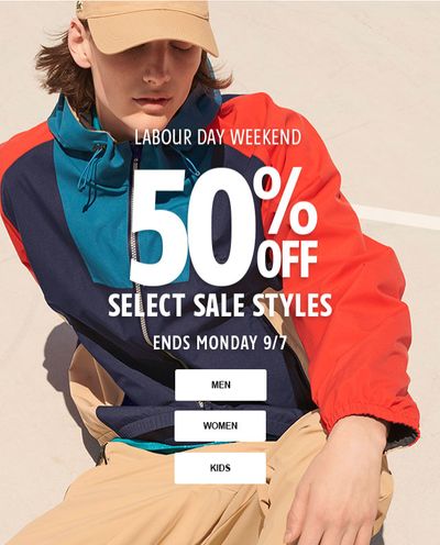 Lacoste Canada Labour Day Weekend Sale: Save 50% to 50% off Select Styles + FREE Shipping on All Orders‌!
