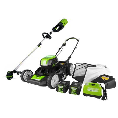 GreenWorks Pro 21 in. 80V 3-in-1 Push Mower & 16 in. 80V String Grass Trimmer Combo On Sale for $599.99 at Costco Canada
